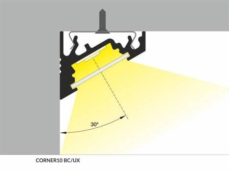 Profil narożny do taśm LED Corner10 BC/UX anodowany 1 metr
